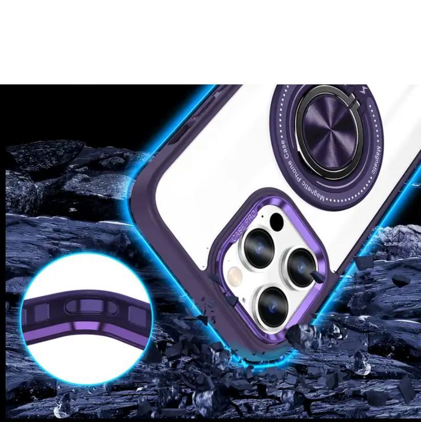 Premium Magnetic iPhone Case with 360° Bracket & Stand - Compatible with iPhone 12, 13, 14 Pro, Pro Max Models" 3