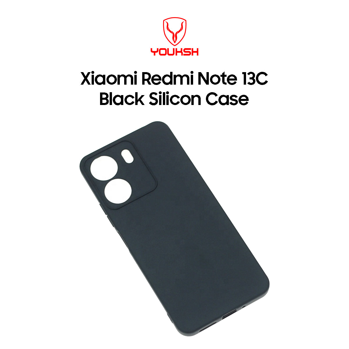 Luxury Xiaomi Redmi 13C Black Silicone Case - Lahore Mobile Case 2