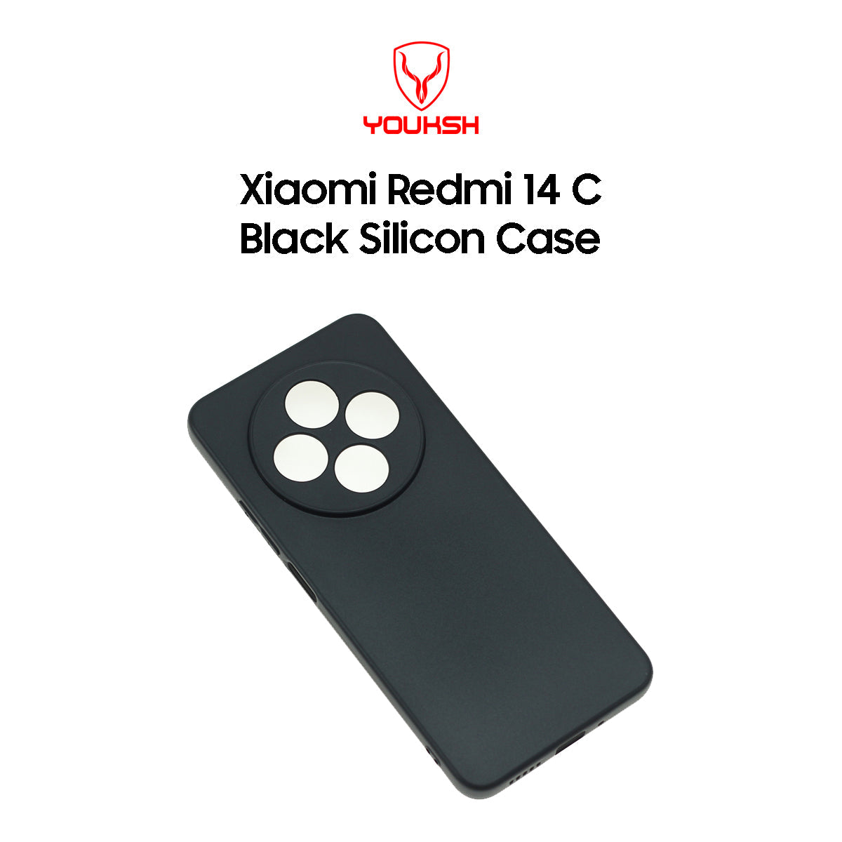High-Quality Xiaomi Redmi 14C Black Silicone Case - Lahore Mobile Case 2
