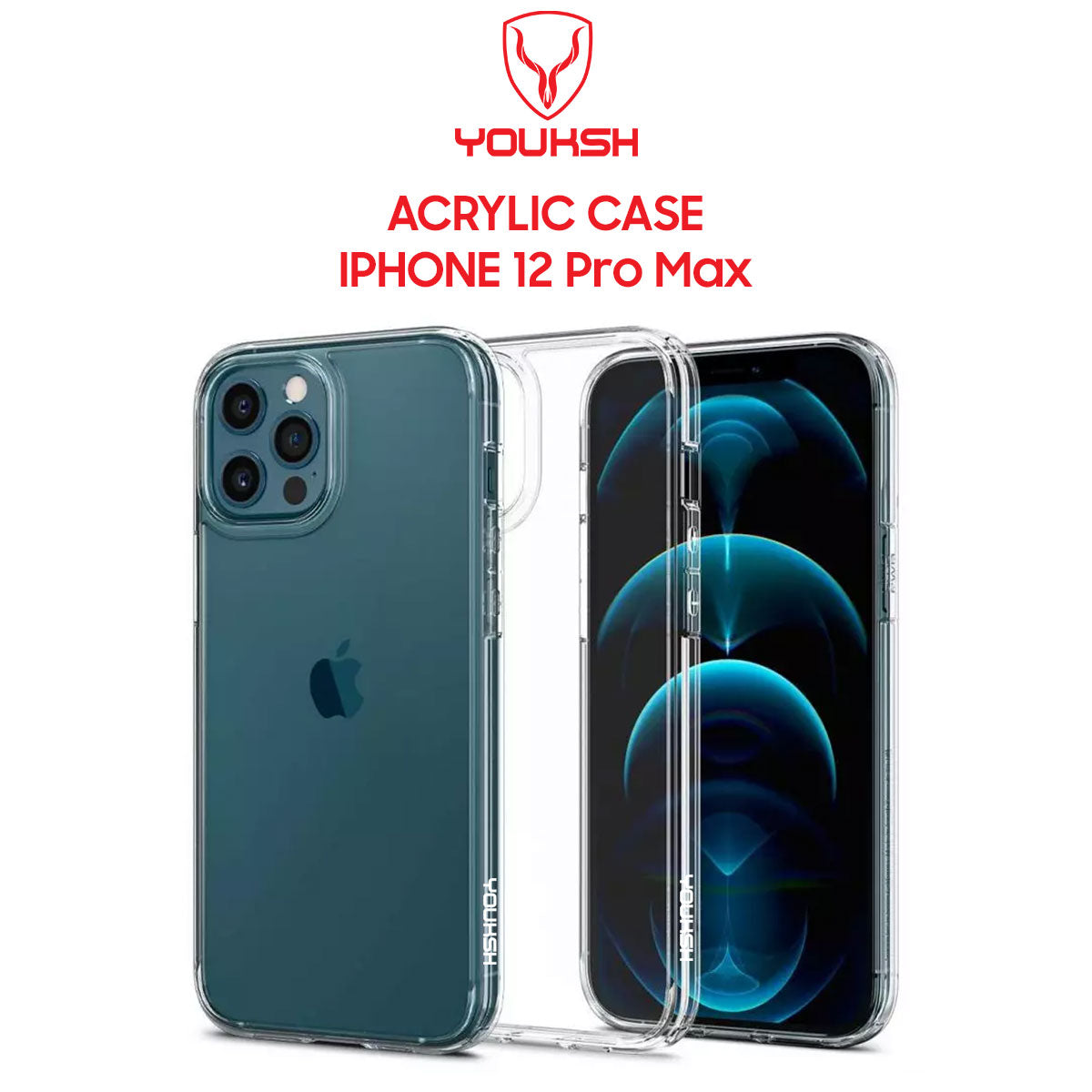 Luxury Apple iPhone 12 Pro Max Acrylic Cover - iPhone 12 Pro Max Clear Anti-Yellow Back Case - iPhone 12 Pro Max Shock Proof With Built-In Air Bag. - Lahore Mobile Case