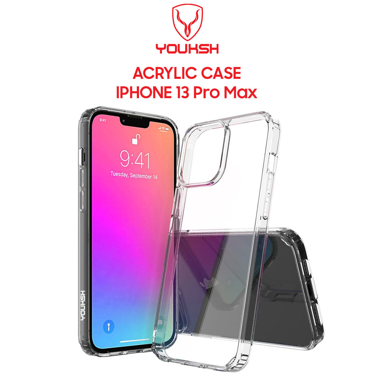 Stylish Apple iPhone 13 Pro Max Acrylic Cover - iPhone 13 Pro Max Clear Anti-Yellow Back Case - iPhone 13 Pro Max Shock Proof With Built-In Air Bag. - Lahore Mobile Case