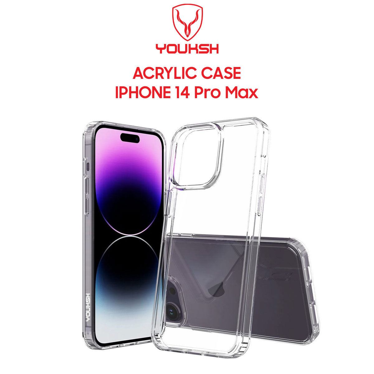 Luxury Apple iPhone 14 Pro MAx Acrylic Cover - iPhone 14 Pro MAx Clear Anti-Yellow Back Case - iPhone 14 Pro MAx Shock Proof With Built-In Air Bag. - Lahore Mobile Case